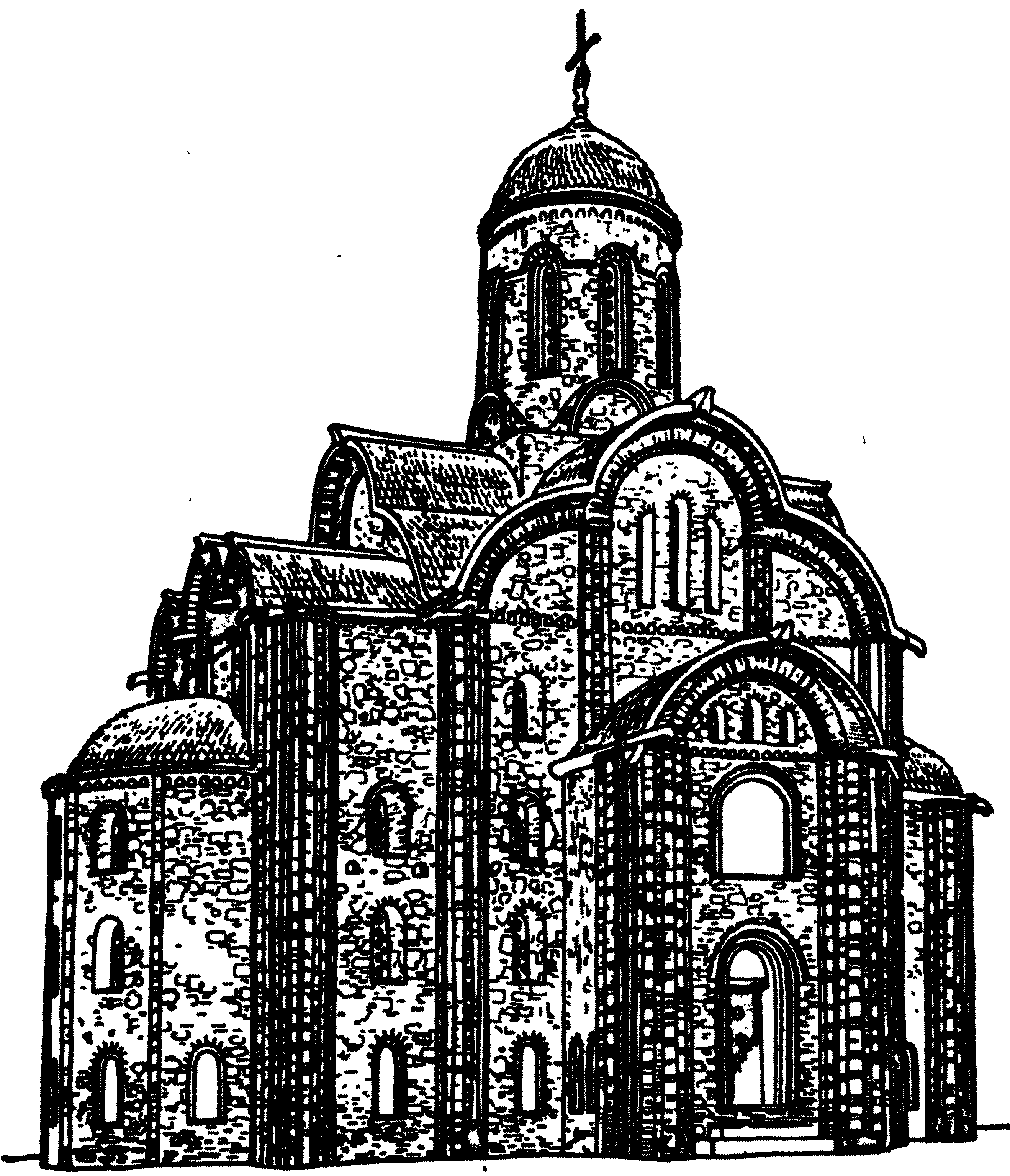 Церковь св. Параскевы-Пятницы в Новгороде. 1207 г. Реконструкция Г.М. Штендера