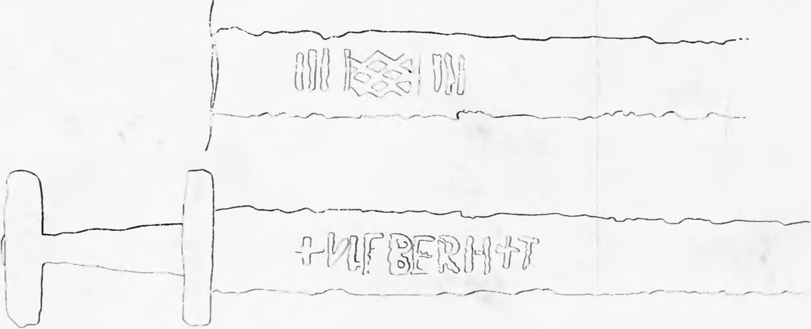 Рис. 11. Надпись и орнамент на мече из Семеновки Рис. 11. Надпись и орнамент на мече из Семеновки