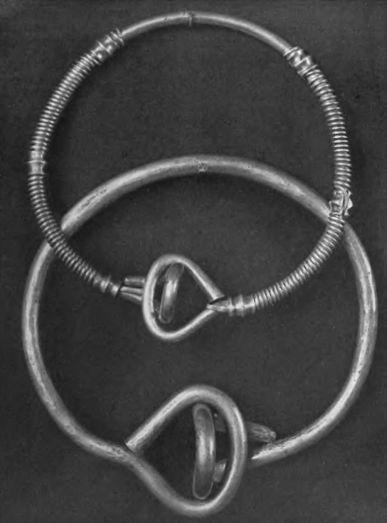 Рис. 6. Серебряные гривны. Клад у д. Долино, IX в. Рис. 6. Серебряные гривны. Клад у д. Долино, IX в.