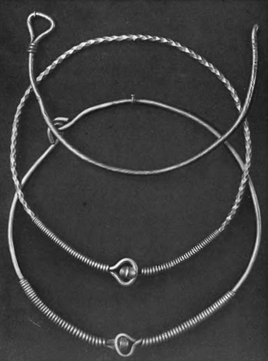 Рис. 7. Серебряные гривны. Клад у д. Долино, IX в. Рис. 7. Серебряные гривны. Клад у д. Долино, IX в.