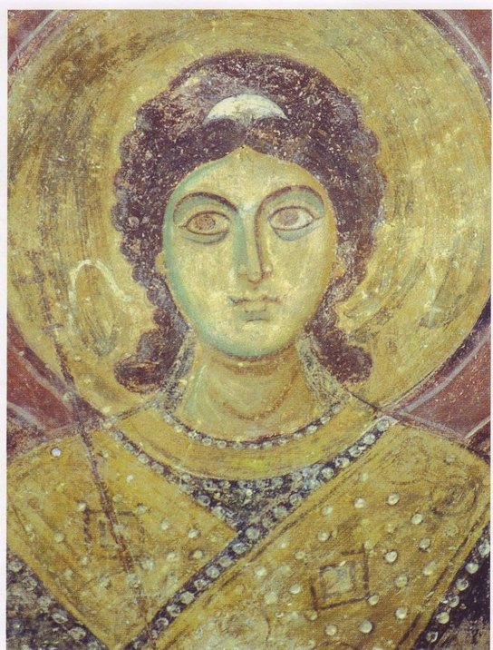 Архангел. Фрагмент фрески малого купола Святой Софии Киевской, XI в