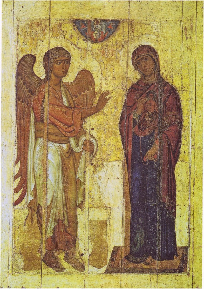 Благовещение. Икона принадлежала новгородскому Юрьеву монастырю, ок. 1130