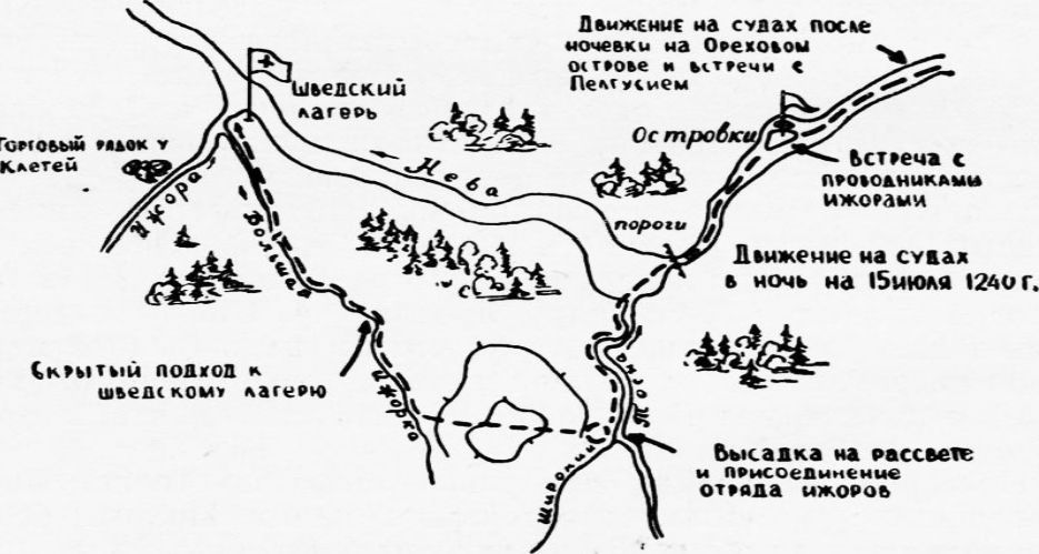 Подход войска Александра к шведскому лагерю Подход войска Александра к шведскому лагерю