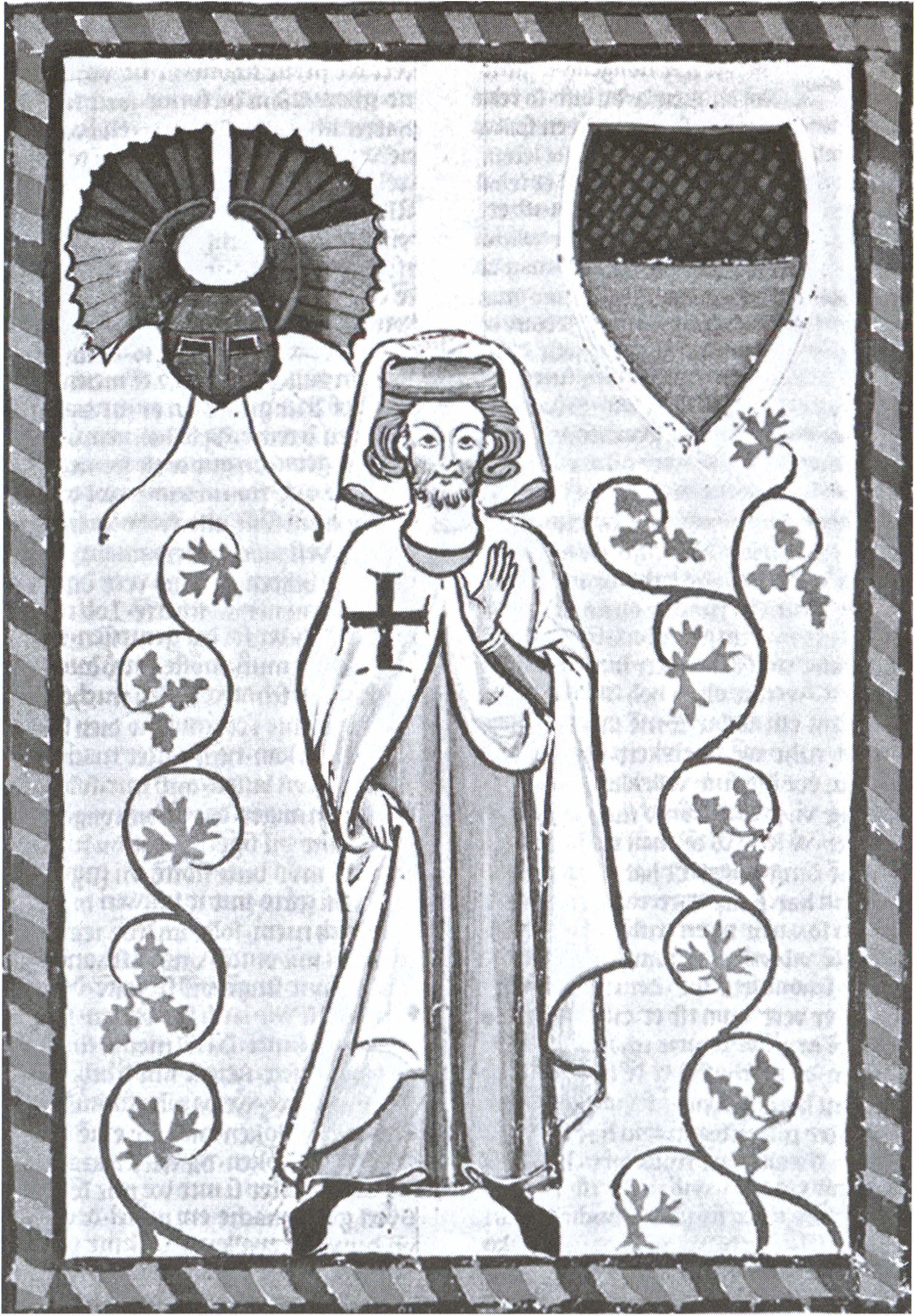 Тевтонский брат-рыцарь из «Манессийского песенного сборника» XIII в. Тевтонский брат-рыцарь из «Манессийского песенного сборника» XIII в.