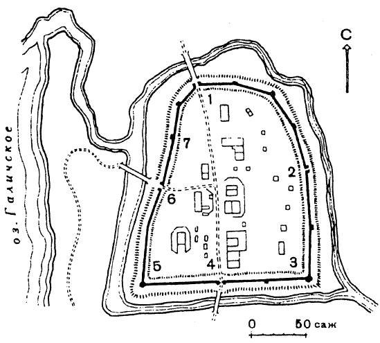 План Галичской крепости