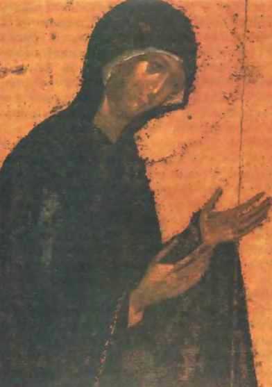 Феофан Грек. Богоматерь. Деталь иконы Благовещенского собора Московского Кремля Феофан Грек. Богоматерь. Деталь иконы Благовещенского собора Московского Кремля