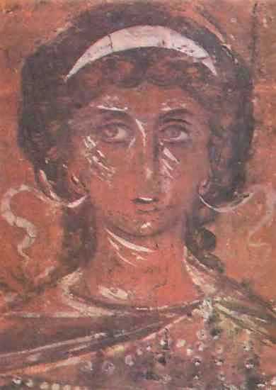 Феофан Грек. Архангел Михаил. Деталь фрески в церкви Спаса Преображения в Новгороде Феофан Грек. Архангел Михаил. Деталь фрески в церкви Спаса Преображения в Новгороде