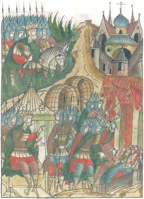 Батыева рать 1237 года. Лицевой летописный свод XVI века. Голицынский том. Л. 302 Батыева рать 1237 года. Лицевой летописный свод XVI века. Голицынский том. Л. 302