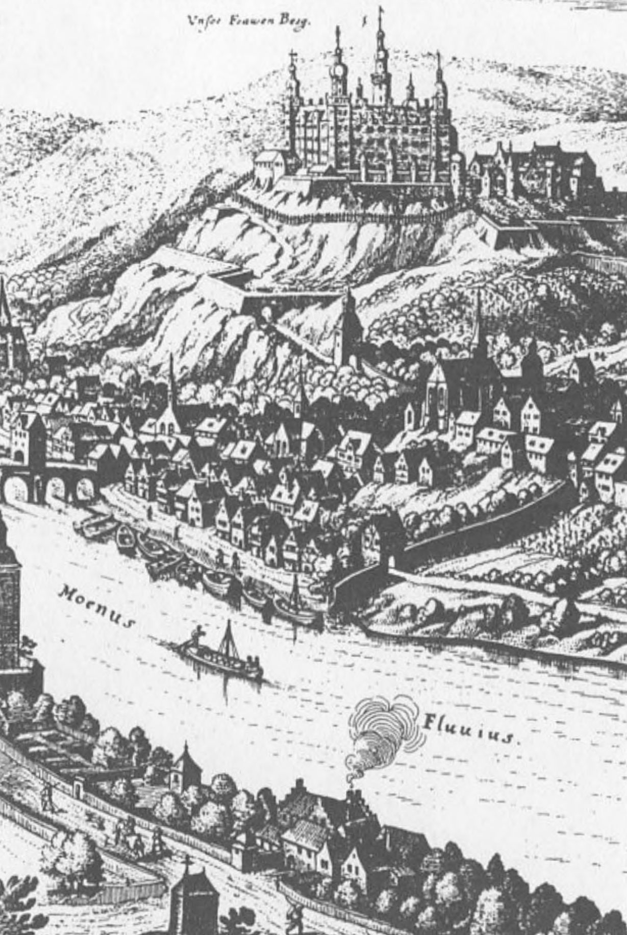 Ил. 10. Вюрцбургское комтурство Немецкого ордена. Фрагмент вида Вюрцбурга из «Топографии Франконии» Маттеуса Мериана. 1648 Ил. 10. Вюрцбургское комтурство Немецкого ордена. Фрагмент вида Вюрцбурга из «Топографии Франконии» Маттеуса Мериана. 1648