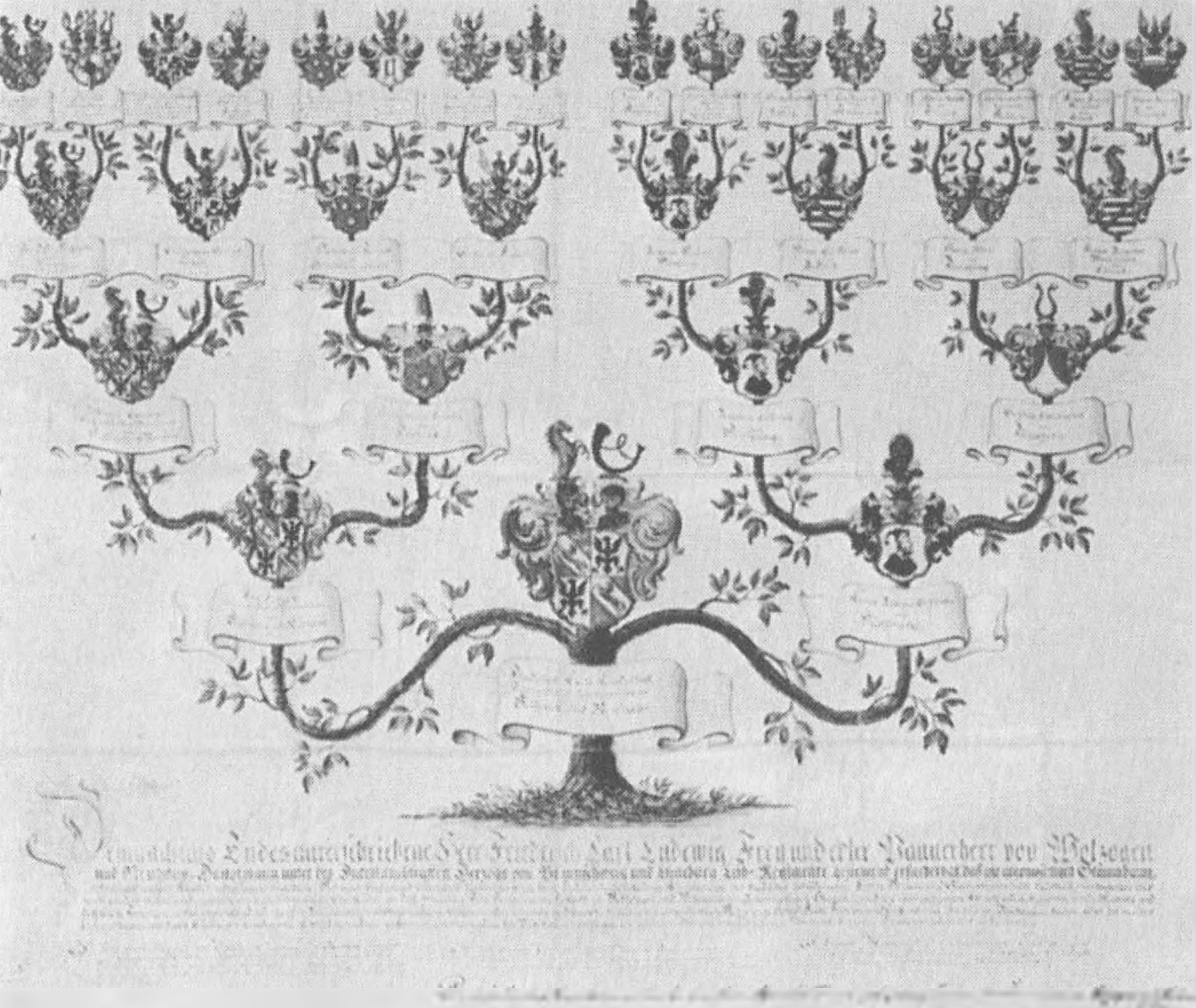 Ил. 25. Родословная Карла Людвига фон Вольцогена и Нейгауза. Центральный архив Немецкого ордена в Вене. Родословная 2103 Ил. 25. Родословная Карла Людвига фон Вольцогена и Нейгауза. Центральный архив Немецкого ордена в Вене. Родословная 2103