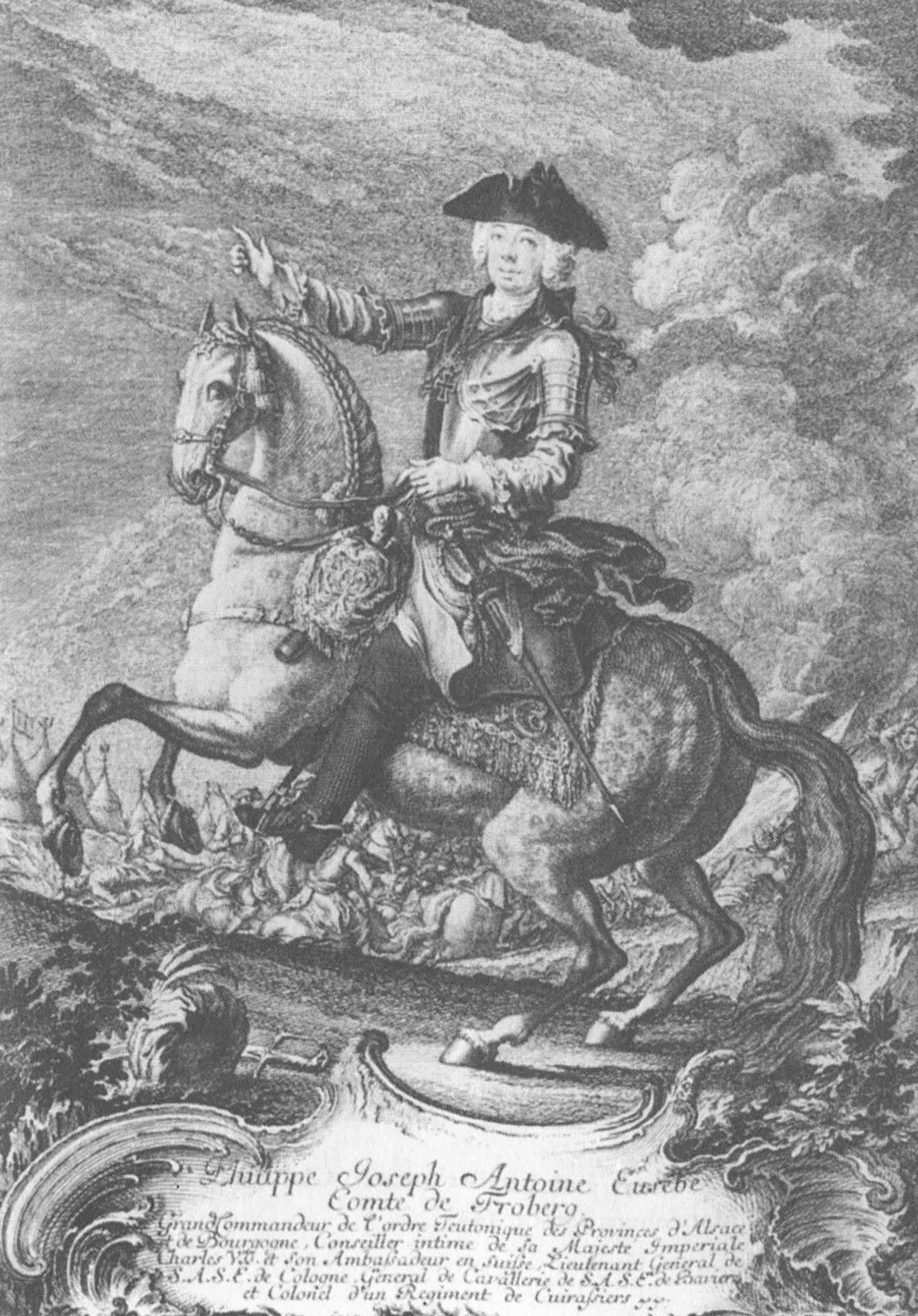 Ил. 32. Ландкомтур баллея Эльзас-Бургундия Филипп И.-А.-Э., граф фон Фроберг (1736—1757). Гравюра на меди. Центральный архив Немецкого ордена в Вене. Собрание рисунков. Ящик 9 Ил. 32. Ландкомтур баллея Эльзас-Бургундия Филипп И.-А.-Э., граф фон Фроберг (1736—1757). Гравюра на меди. Центральный архив Немецкого ордена в Вене. Собрание рисунков. Ящик 9