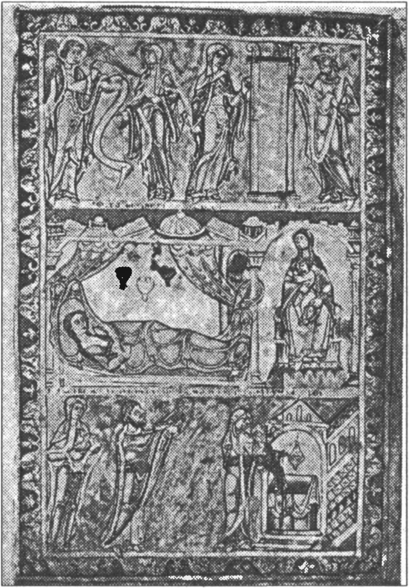 Ил. 99. Первое Введение Богородицы во храм. Миниатюра Винчестерской Псалтыри. XII в. Британская библиотека (Лондон, Великобритания) Ил. 99. Первое Введение Богородицы во храм. Миниатюра Винчестерской Псалтыри. XII в. Британская библиотека (Лондон, Великобритания)