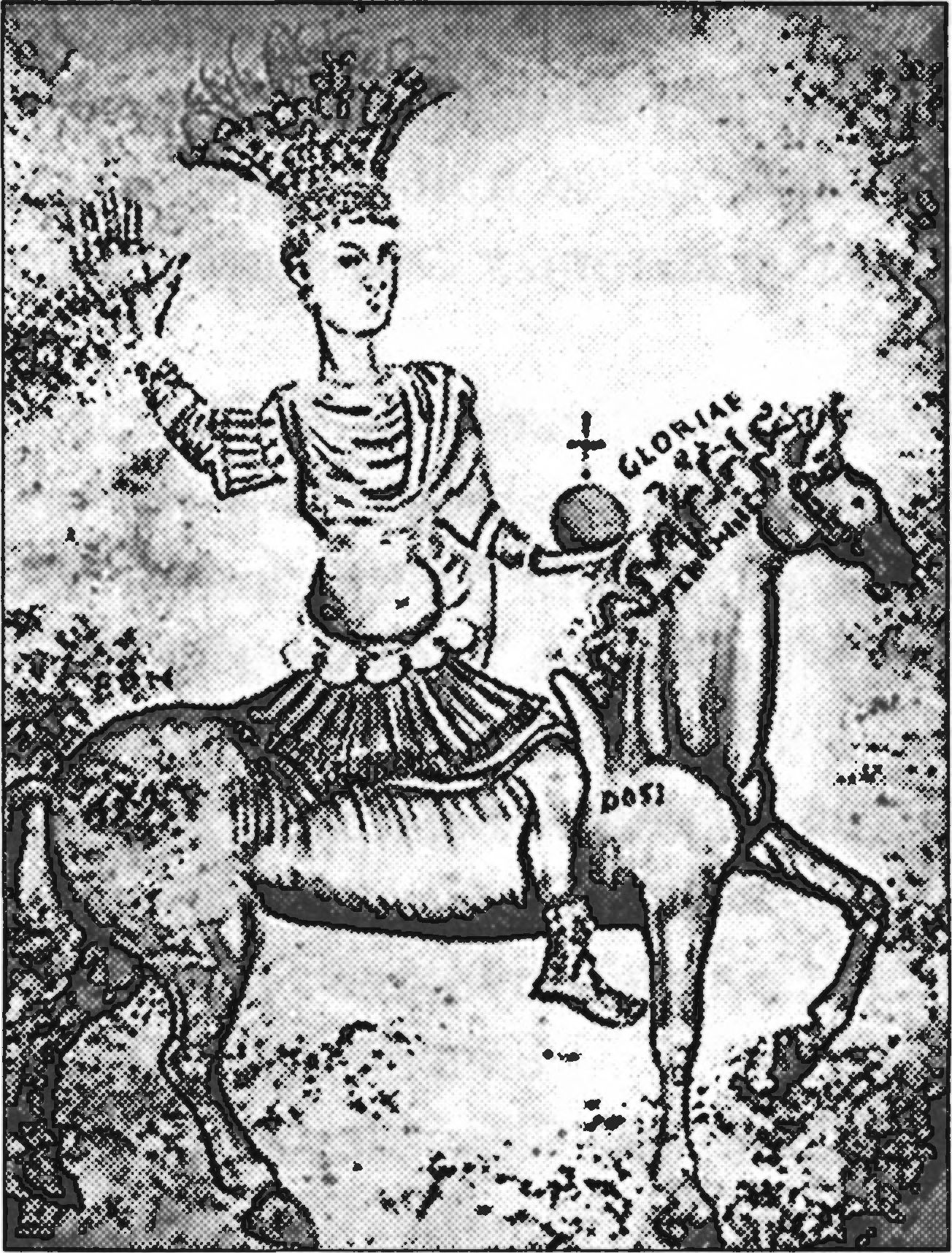 Ил. 138. Конная статуя императора Юстиниана I в Константинополе. Венецианский рисунок. 1440 г. Библиотека Сераля (Стамбул, Турция) Ил. 138. Конная статуя императора Юстиниана I в Константинополе. Венецианский рисунок. 1440 г. Библиотека Сераля (Стамбул, Турция)