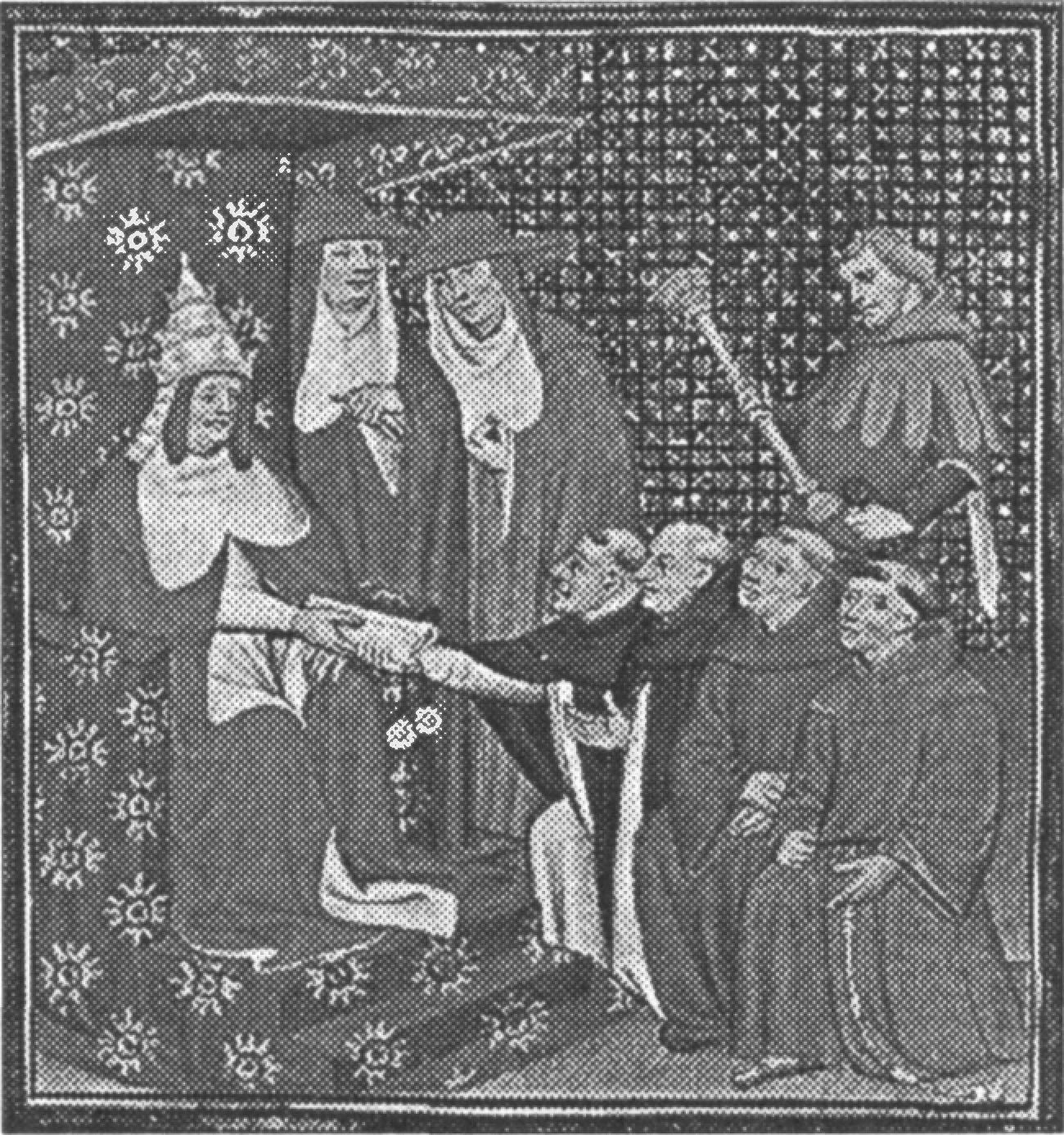 Ил. 196. Папа Иннокентий IV посылает доминиканцев и францисканцев к татарам. Миниатюра Парижской рукописи «Зерцало историческое» Винсента из Бове. Начало XV в. Национальная библиотека (Париж, Франция) Ил. 196. Папа Иннокентий IV посылает доминиканцев и францисканцев к татарам. Миниатюра Парижской рукописи «Зерцало историческое» Винсента из Бове. Начало XV в. Национальная библиотека (Париж, Франция)