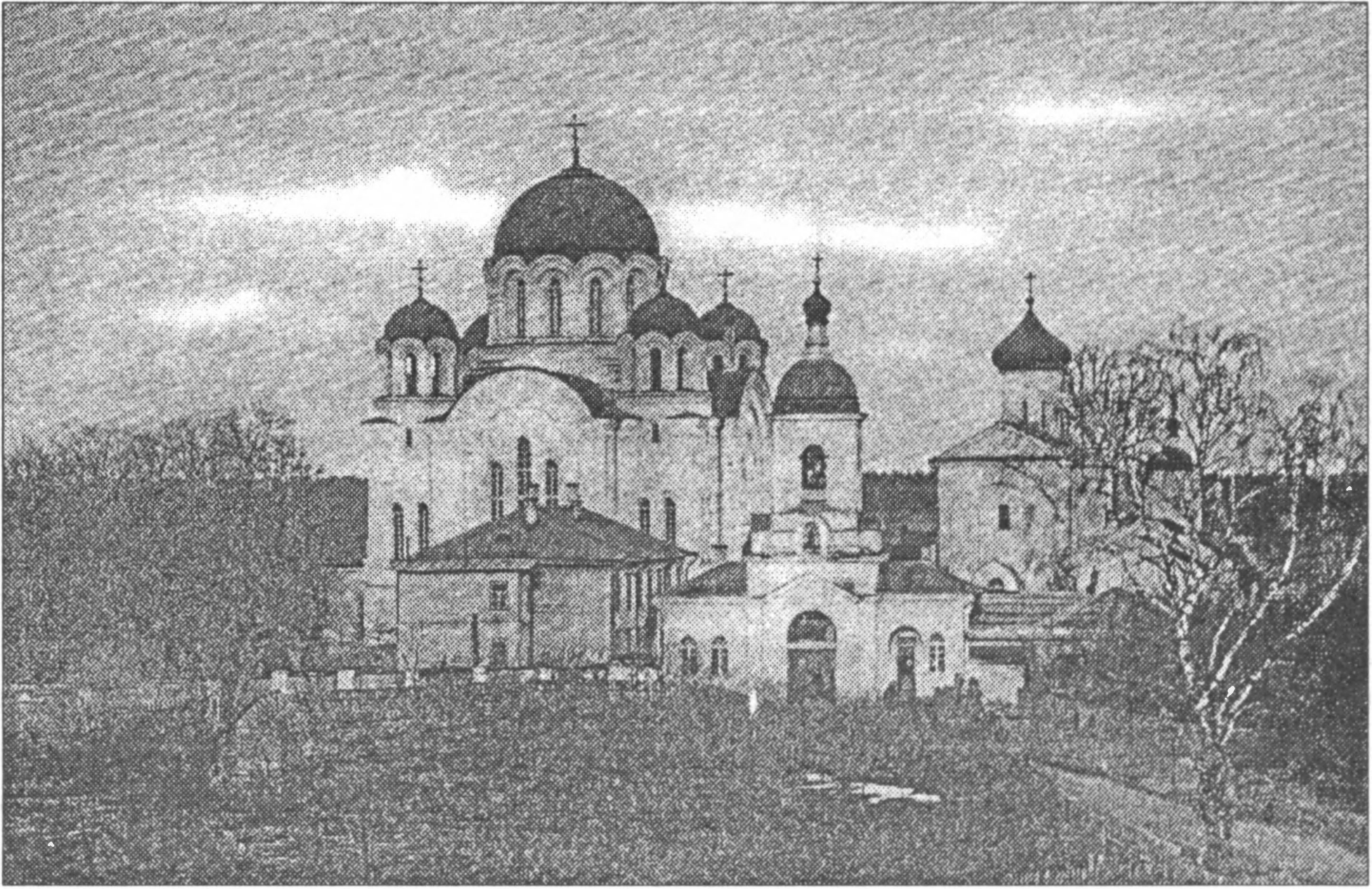 Ил. 75. Спасо-Евфросиниевский монастырь. Общий вид. Фотография начала XX в. (Полоцк, Беларусь) Ил. 75. Спасо-Евфросиниевский монастырь. Общий вид. Фотография начала XX в. (Полоцк, Беларусь)