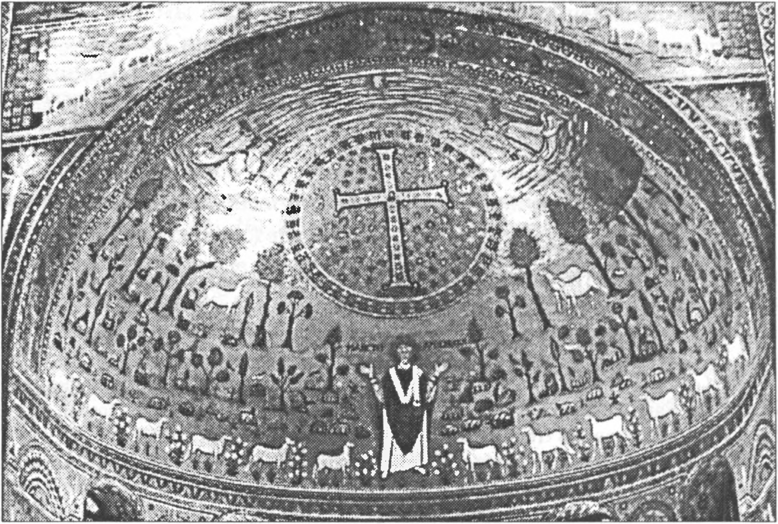 Ил. 77. Преображение. Мозаика апсиды базилики Св. Аполлинария (Сайт Аполлинаре ин Классе). Середина VI в. (Равенна, Италия) Ил. 77. Преображение. Мозаика апсиды базилики Св. Аполлинария (Сайт Аполлинаре ин Классе). Середина VI в. (Равенна, Италия)