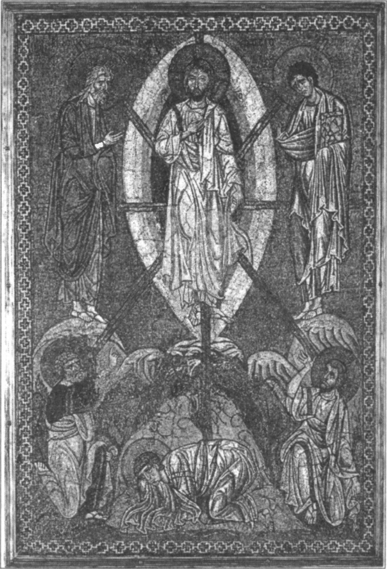 Ил. 80. Преображение. Мозаичная икона. Константинополь. Ок. 1200 г. Музей Лувра (Париж, Франция) Ил. 80. Преображение. Мозаичная икона. Константинополь. Ок. 1200 г. Музей Лувра (Париж, Франция)