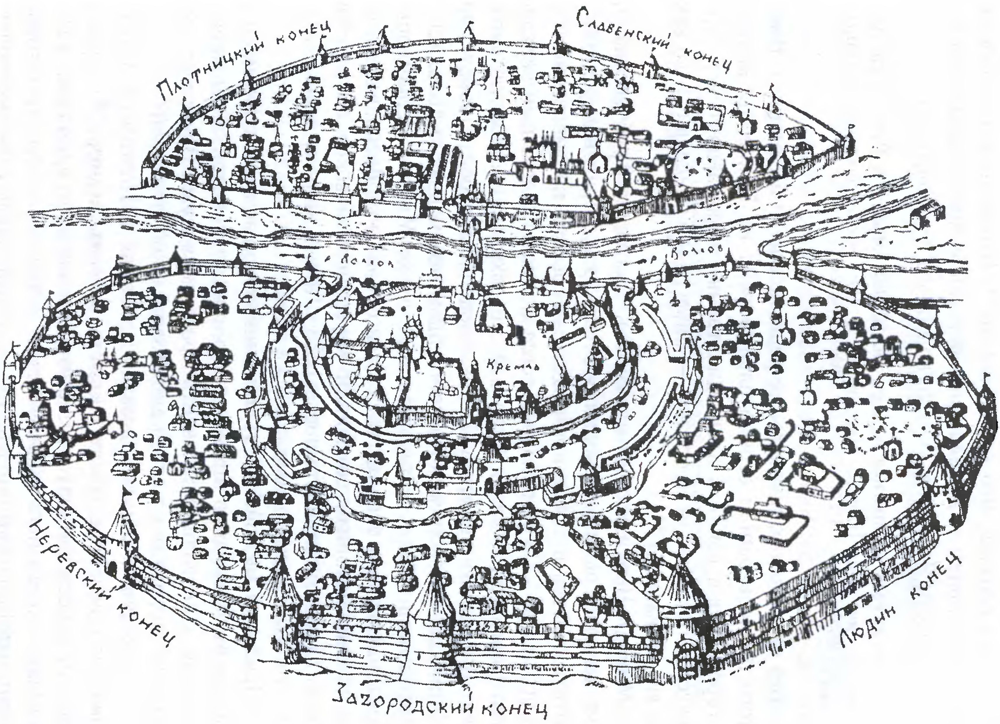 Изображение Новгорода на Знаменской иконе конца XVII в. Изображение Новгорода на Знаменской иконе конца XVII в.