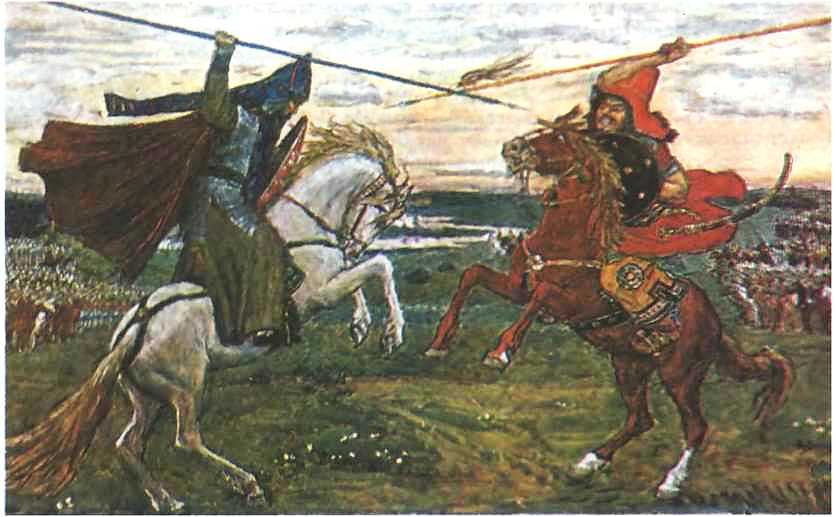 Битва Челюбея с Пересветом. Картина В. Васнецова Битва Челюбея с Пересветом. Картина В. Васнецова